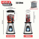 Liquidificador Multiuso Lumax Com 2 Jarras de Vidro + BRINDE: Porta Tempero Vertical 16 Potes - COMPRE 1 LEVE 2