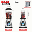 Liquidificador Multiuso Lumax Com 2 Jarras de Vidro + BRINDE: Porta Tempero Vertical 16 Potes - COMPRE 1 LEVE 2