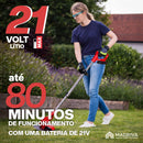 Roçadeira Elétrica TurboMax Multiuso 5 em 1 + BRINDE: 4 Baterias De Lítio 21 Volts - COMPRE 1 LEVE 2